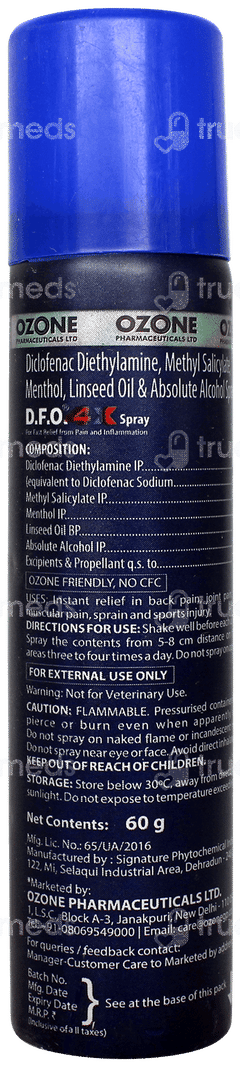 D F O 4x Spray 60gm