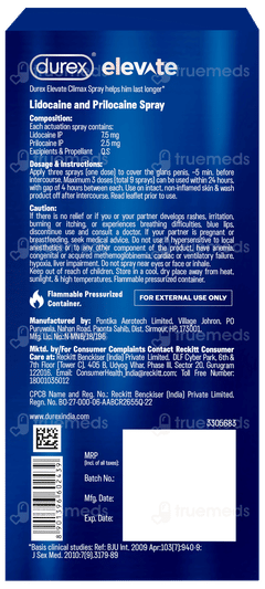 Durex Elevate Climax Delay Men Spray 20gm