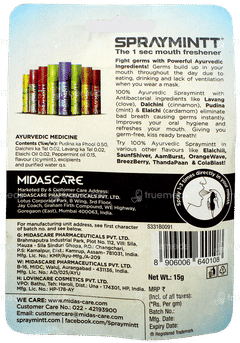 Spraymintt New Icymint No Alcohol & Sugar Free Mouth Freshener Spray 15Gm