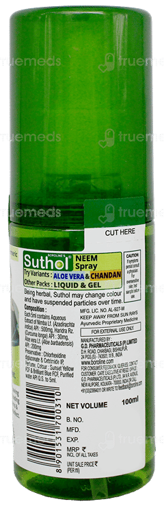 Borolines Suthol New Neem Antiseptic Spray 100Ml