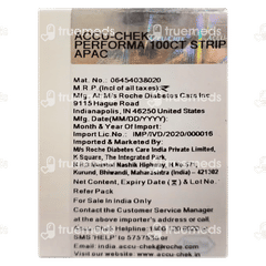 Accu Chek Performa Bllod Glucose Test Strips 100 Accu Chek Performa Bllod Glucose Test Strips 100