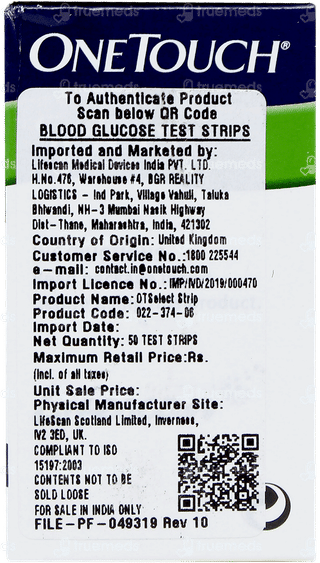Onetouch Select Test Strips 50