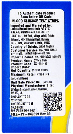 Onetouch Verio Test Strips 25