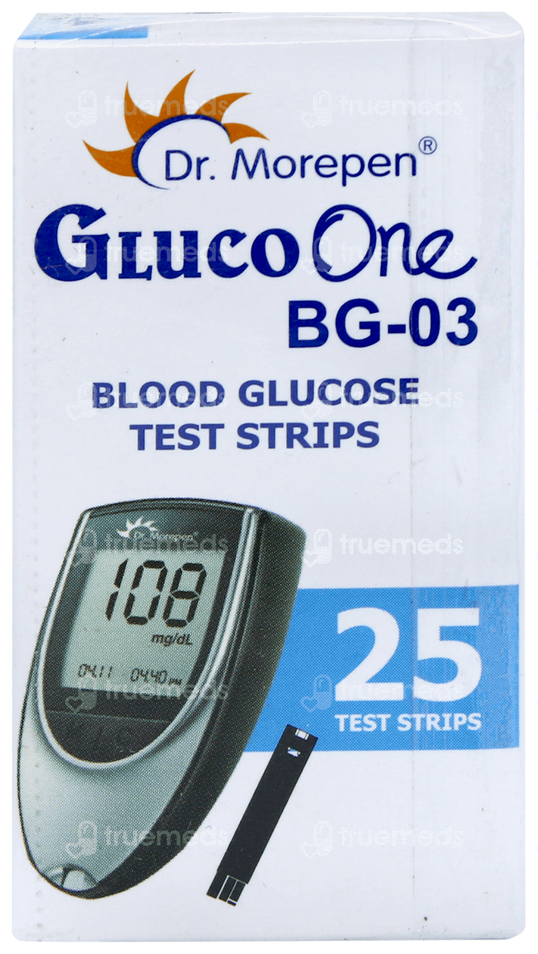 Dr Morepen Gluco One Bg 03 Blood Glucose Test Strip 25 Uses, Side