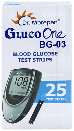 Dr Morepen Gluco One Bg 03 Blood Glucose Test Strips 25 Dr Morepen Gluco One Bg 03 Blood Glucose Test Strips 25