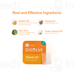 Hk Vitals Disolve Vitamin D Raspberry Strips 30