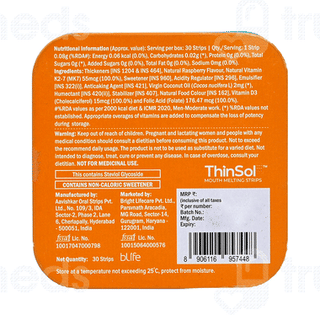 Hk Vitals Disolve Vitamin D Raspberry Strips 30