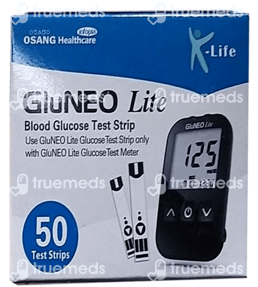 K Life Gluneo Lite Blood Glucose Test Strip 50 Uses, Side Effects