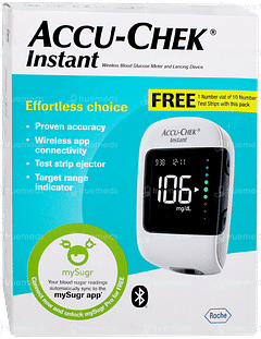 Accu Chek Instant Blood Glucose Meter With 10 Test Strips Free Accu Chek Instant Blood Glucose Meter With 10 Test Strips Free