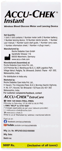 Accu Chek Instant Blood Glucose Meter With 10 Test Strips Free Accu Chek Instant Blood Glucose Meter With 10 Test Strips Free