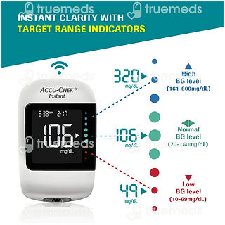 Accu Chek Instant Blood Glucose Meter With 10 Test Strips Free