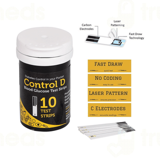 Control D Blood Glucose Test Strips 10