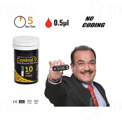 Control D Blood Glucose Test Strips 10