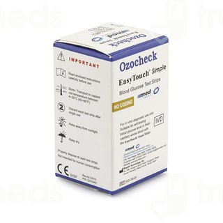 Ozocheck Easy Touch Simple Blood Glucose Test Strips 50