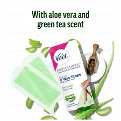 Veet For Dry Skin Body Waxing Kit Pack Of 8 Strips