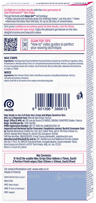 Veet Professional Sensitive Skin Wax Strips 8