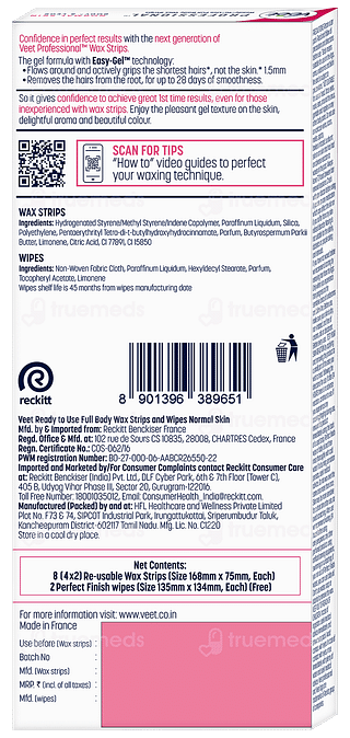 Veet Professional Normal Skin Wax Strips 8