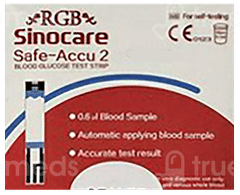 Rgb Sinocare Safe Accu 2 Blood Glucose Test Strips 25 Pack Of 2