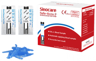 Rgb Sinocare Safe Accu 2 Blood Glucose Test Strips 25 Pack Of 2