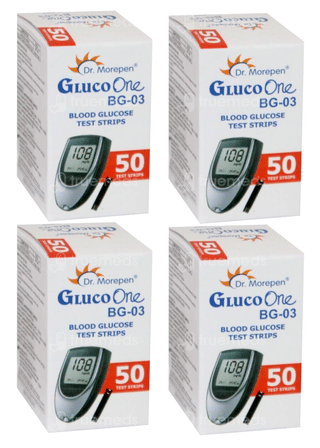 Dr Morepen Gluco One Bg 03 Blood Glucose Test Strips 50 Pack Of 4