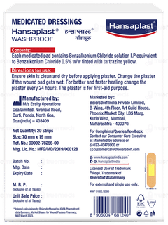 Hansaplast Washproof Antiseptic Strips 20