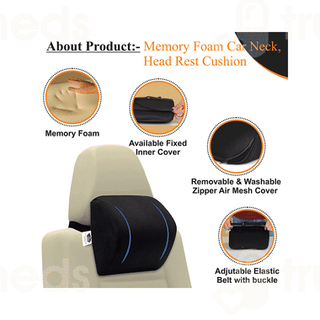 Superfine Comfort Memory Foam Car Neck & Shoulders Support Black Pillow 1