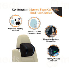 Superfine Comfort Memory Foam Car Neck & Shoulders Support Black Pillow 1