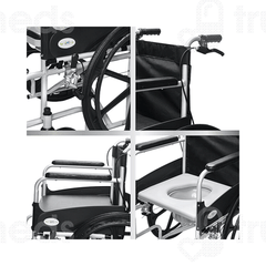 Entros Elev8005s Attendant Propelled Commode Wheelchair 1