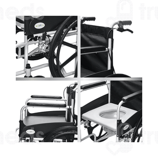 Entros Elev8005s Attendant Propelled Commode Wheelchair 1