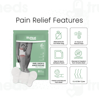 Bluheat Pain Relief Patch Knee Elbow & Ankle Heat Therapy Patchs 8