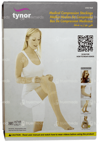 Tynor I 67 Class Ii Below Knee Medium Medical Compression Stocking Pair 1