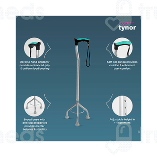 Tynor L 32 Tripod Universal Walking Stick 1