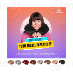 Tainpar U Shape Memory Foam Black Neck Pillow 1