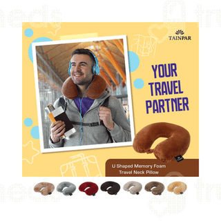 Tainpar U Shape Memory Foam Brown Neck Pillow 1
