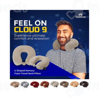 Tainpar U Shape Memory Foam Cream Neck Pillow 1
