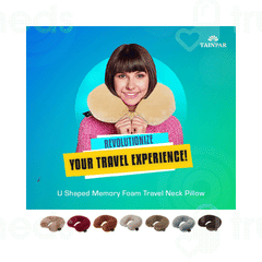 Tainpar U Shape Memory Foam Light Brown Neck Pillow 1