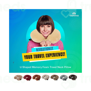 Tainpar U Shape Memory Foam Light Brown Neck Pillow 1