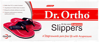Dr Ortho Red & Black Acupressure Slippers Pair 1
