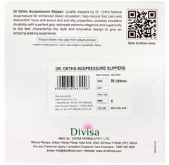 Dr Ortho Red & Black Acupressure Slippers Pair 1
