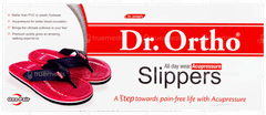 Dr Ortho Red & Black Acupressure Slippers Size 10 Pair 1