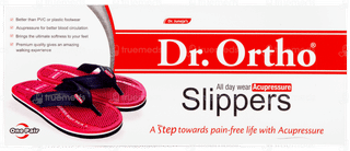 Dr Ortho Red & Black Acupressure Slippers Size 10 Pair 1
