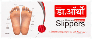 Dr Ortho Red & Black Acupressure Slippers Size 10 Pair 1
