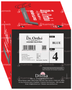 Dr Ortho Xtra Soft Blue Size 4 Women Slippers Pair 1