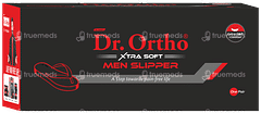 Dr Ortho Xtra Soft Black Size 5 Men Slippers Pair 1