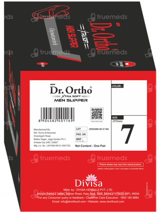 Dr Ortho Xtra Soft Size 7 Men Slippers Pair 1