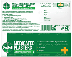 Dettol Medicated Washproof 2 In 1 Protection Plaster  Pack Of 10 Strips