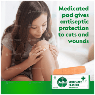Dettol Medicated Washproof 2 In 1 Protection Plaster  Pack Of 10 Strips