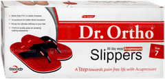 Dr Ortho Red & Black Acupressure Slippers Size 7 Pair 1