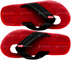 Dr Ortho Red & Black Acupressure Slippers Size 7 Pair 1