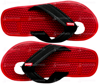 Dr Ortho Red & Black Acupressure Slippers Size 7 Pair 1